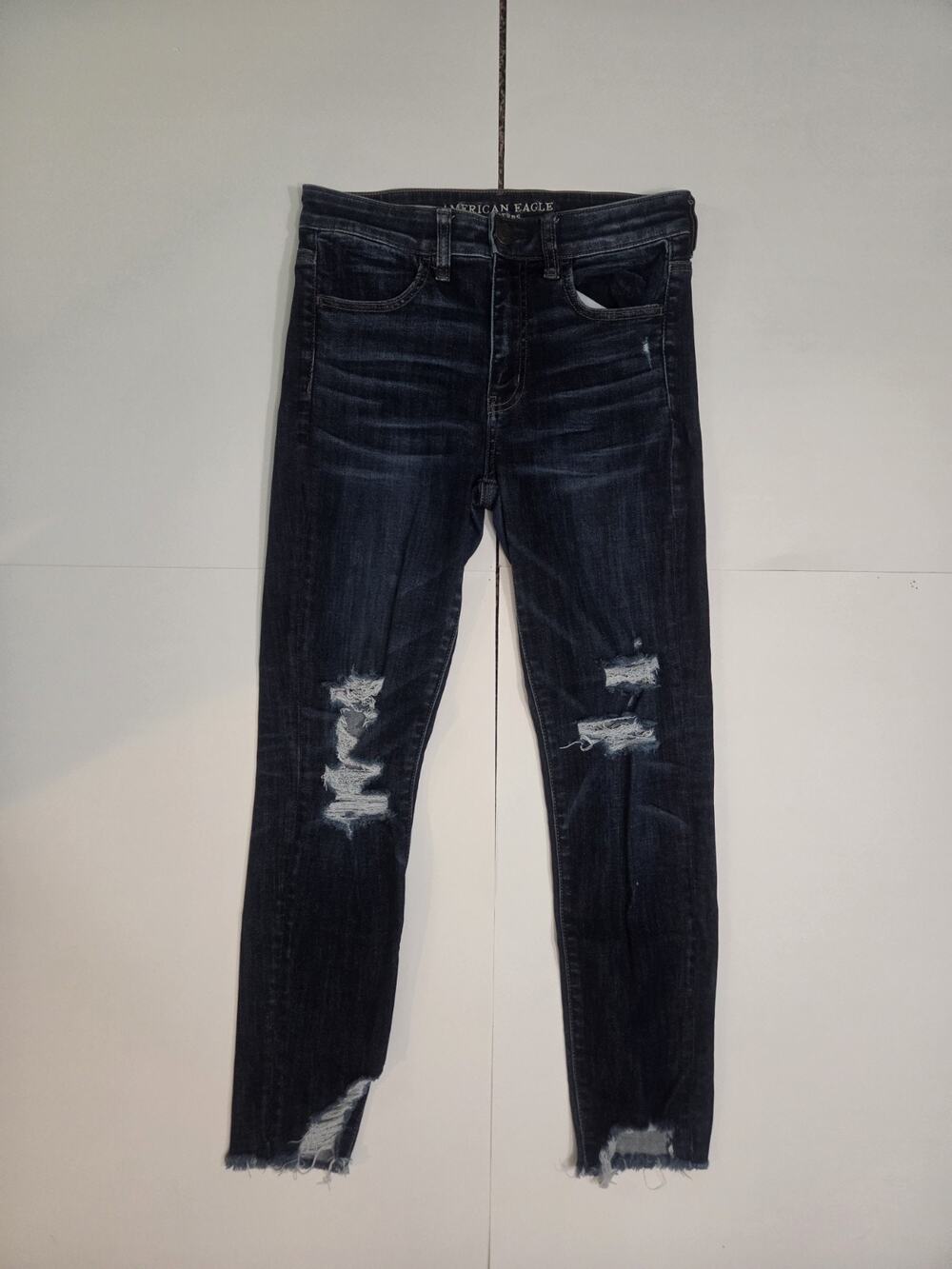 American Eagle High Rise Jegging Crop Womens Size 6 Blue Denim Stretch Jeans